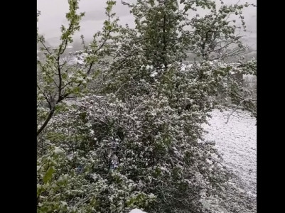 It snows in Armenia’s Chambarak in May