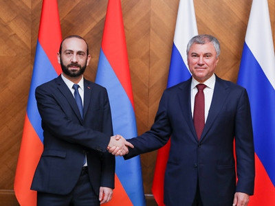 Armenian and Russian parliamentary speakers discuss Karabakh situation, Azerbaijan's incursion into Armenia's territory