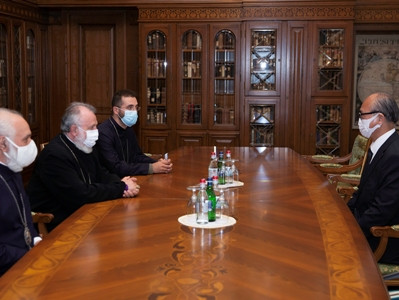 Catholicos of All Armenians receives newly appointed Ambassador of Japan