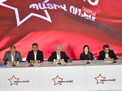 "I Have the Honor" bloc's candidate for Armenia PM and Serzh Sargsyan hold campaign meetings in Kotayk Province