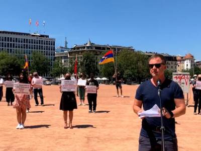 Demonstrators demand condemnation of Azeri aggression against Armenia, Karabakh on heels of Putin-Biden meeting