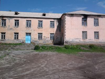 Old school in Geghhovit village of Armenia's Gegharkunik Province being renovated