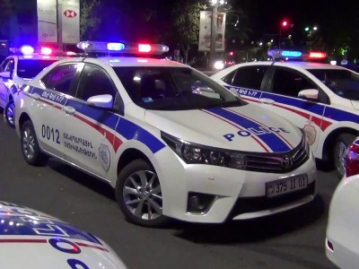 Police stopping drivers and searching cars in Yerevan, traffic service is enhanced