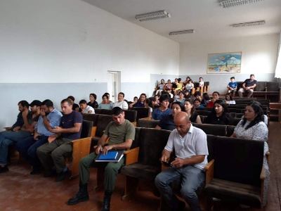 Humanitarian Demining and Expertise Center representatives meet with residents of Armenia's Davit Bek village