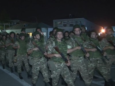 Armenian police-border guards leave for military posts