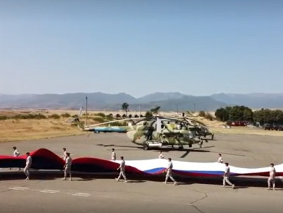 Russia’s 50m flag raised for first time in Artsakh