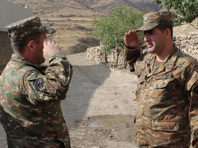 Superior command inspects engineering work at Armenia army positions