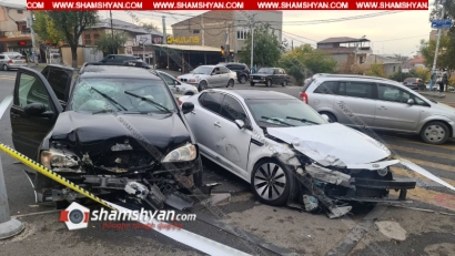 Երեւանում իրար են բախվել «Mercedes»-ն ու «Kia»-ն. երկու վիրավոր տեղափոխվել է «Արմենիա» ԲԿ