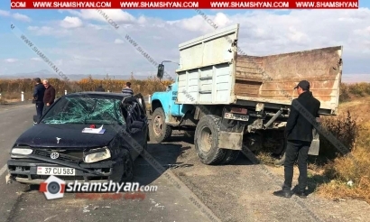 Խոշոր ավտովթար Արմավիրի մարզում. Volkswagen-ը մխրճվել է ЗИЛ-ի մեջ. կա վիրավոր