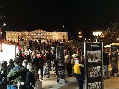 Young Armenians hold demonstration in defense of Armenia and Artsakh in Athens