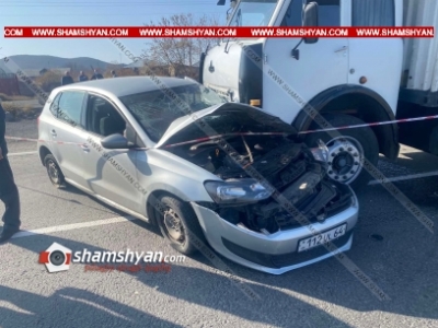 Շիրակում իրար են բախվել «ՄԱԶ» բեռնատարն ու «Volkswagen»-ը. վերջինի վարորդը տեղափոխվել է «Գյումրի» ԲԿ