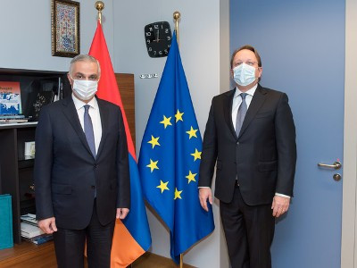 Armenia deputy PM in Brussels, meets with EU Commissioner