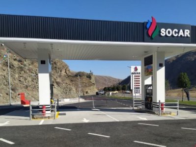 Azerbaijanis pompously open filling station on Goris-Kapan motorway