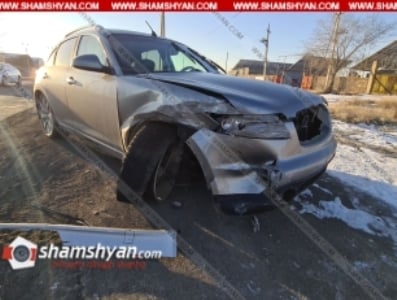 Կոտայքի մարզում նախկին գործարանի հարեւանությամբ բախվել են Infinti-ն եւ Mercedes-ը. վերջինս էլ բախվել է բետոնե պարսպին
