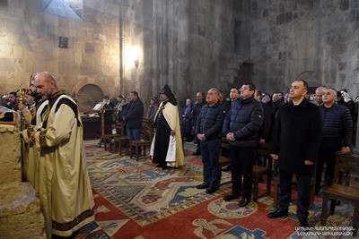 President of Artsakh attends Christmas Holy Liturgy