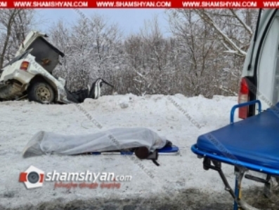 Երևան-Սևան ճանապարհին Mitsubishi-ն բախվել է ձնակույտին, ապա ծառին. զոհվածին և 3 վիրավորներին դուրս են բերել փրկարարները