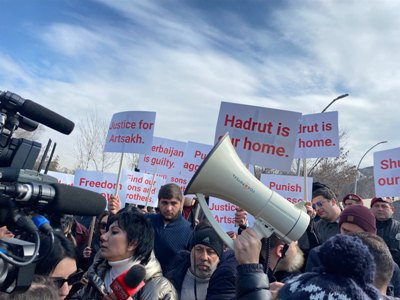 Protest being staged near Yerevan Sports and Concert Complex