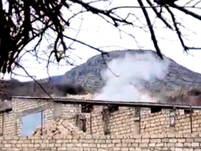Exclusive footage shows Azerbaijan army shelling Khramort village in Karabakh (VIDEO)