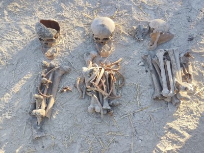 What remains Azerbaijanis 'discovered' in invasion area near village of Parukh