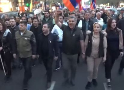 Armenia legislature opposition faction leader, supporters hold awareness march in Yerevan