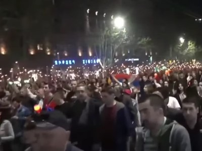 Jam-packed torchlight procession marching through downtown Yerevan streets (PHOTOS)