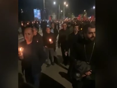 Artsakh incumbent and 2 ex-Presidents participating in torchlight procession in Stepanakert