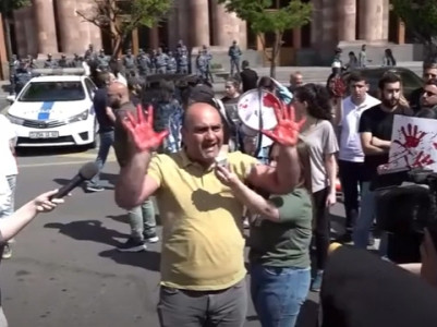 ‘Blood thirst’ protest held outside Armenia government, police knock opposition MP to ground and take him away