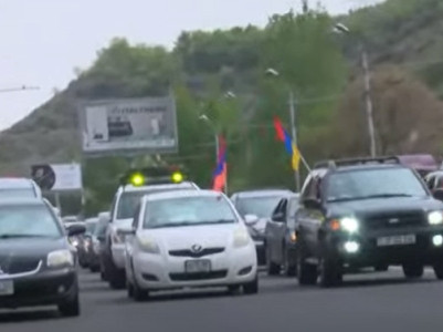 Civil disobedience motorcade being held in Yerevan