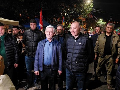 Armenia's third President Serzh Sargsyan in France Square
