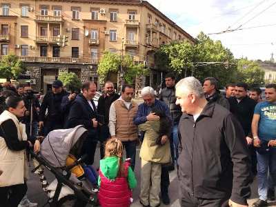 Armenia's ex-president Serzh Sargsyan is on France Square