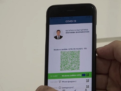 Covid vaccination, negative PCR test result QR codes to no longer be required when visiting Armenia public places