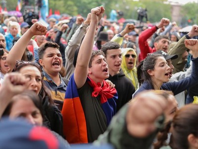 Resistance Movement holding rally at France Square in downtown Yerevan