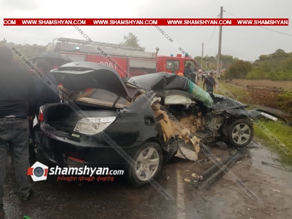 Նոր Հաճնի կամրջի մոտ բախվել են BMW-ն ու Mitsubishi Pajero-ն. կա 1 զոհ, 4 վիրավոր, որոնցից երկուսը ծայրահեղ ծանր են