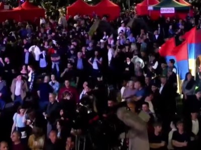 Armenian opposition protesters are at French Square