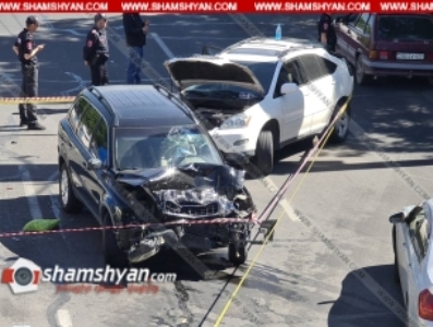 Խոշոր ավտովթար՝ Երևանում. բախվել են Volvo-ն ու Lexus-ը, կա 4 վիրավոր