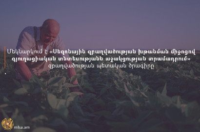Մեկնարկում է «Սեզոնային զբաղվածության խթանման միջոցով գյուղացիական տնտեսությանն աջակցության տրամադրում» պետական ծրագիրը