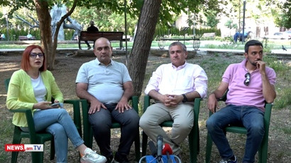 Public discussion underway at France Square in Yerevan