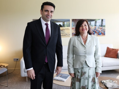 Armenia parliament speaker in Strasbourg, meets with PACE Secretary General