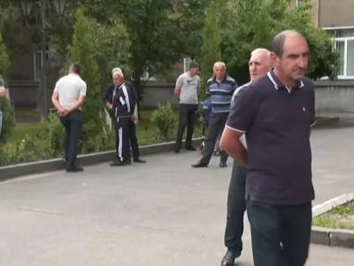 Relatives of those killed in Armenia’s Aparan staging protest