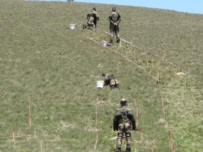 Demining being conducted near Turkey village bordering Armenia
