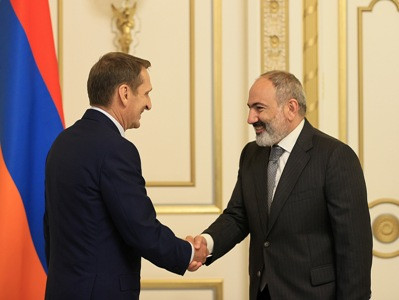Armenia PM Pashinyan receives Sergey Naryshkin
