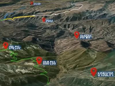 At what phase is Lachin corridor alternative motorway construction on Armenian side?