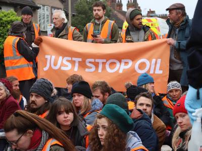 Eco-activists in London put several gas stations out of operation