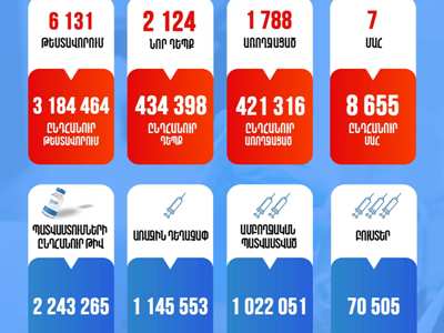 Коронавирус в Армении: 7 новых смертей за неделю