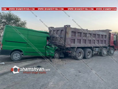 Արմավիրում Ford Transit-ը մխրճվել է բեռնատարի ետնամասի մեջ. 3 մարդ հոսպիտալացվել է․ shamshyan.com