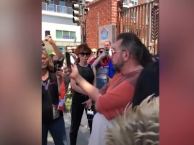 Armenians staging protest outside Armenia embassy in US