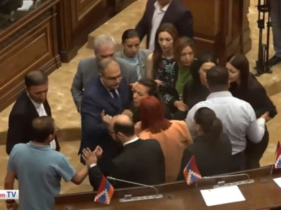 Situation gets tense at Armenia legislature, recess is announced, some opposition MPs are escorted out