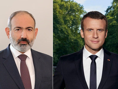 France’s Macron reaffirms to Armenia’s Pashinyan his willingness to promote dialogue, peace