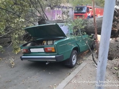 Քամու հետևանքով Չարենցավանում, Երևանի մի քանի վարչական շրջաններում, վնասվել են շինությունների տանիքներ, կոտրվել են ծառեր