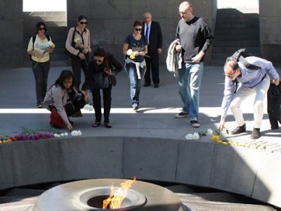 Greece parliament delegation visits Armenian Genocide Memorial in Yerevan